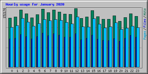 Hourly usage for January 2020