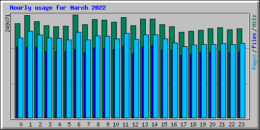 Hourly usage for March 2022